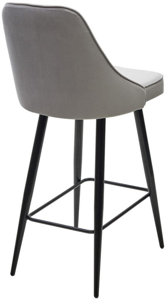 Товар Полубарный стул NEPAL-PB СВЕТЛО- СЕРЫЙ BM-4, велюр/ черный каркас (H=68cm) М-City MC63949