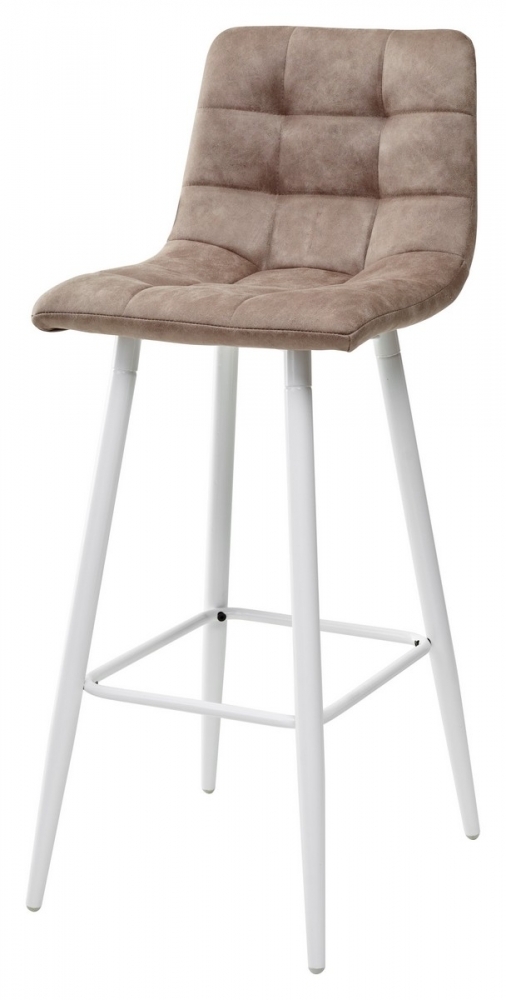 Барный стул SPICE MF-06 теплый серый, ткань микрофибра / белый каркас М-City MC61045