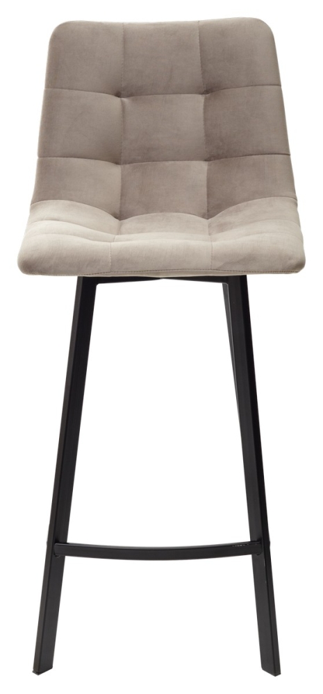 Товар Полубарный стул CHILLI-QB SQUARE латте #25, велюр / черный каркас (H=66cm) М-City MC63837