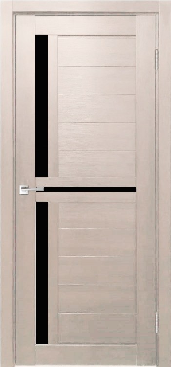 Межкомнатная дверь Легенда Z-1 тон Кремовая лиственница Остекление Лакобель черное