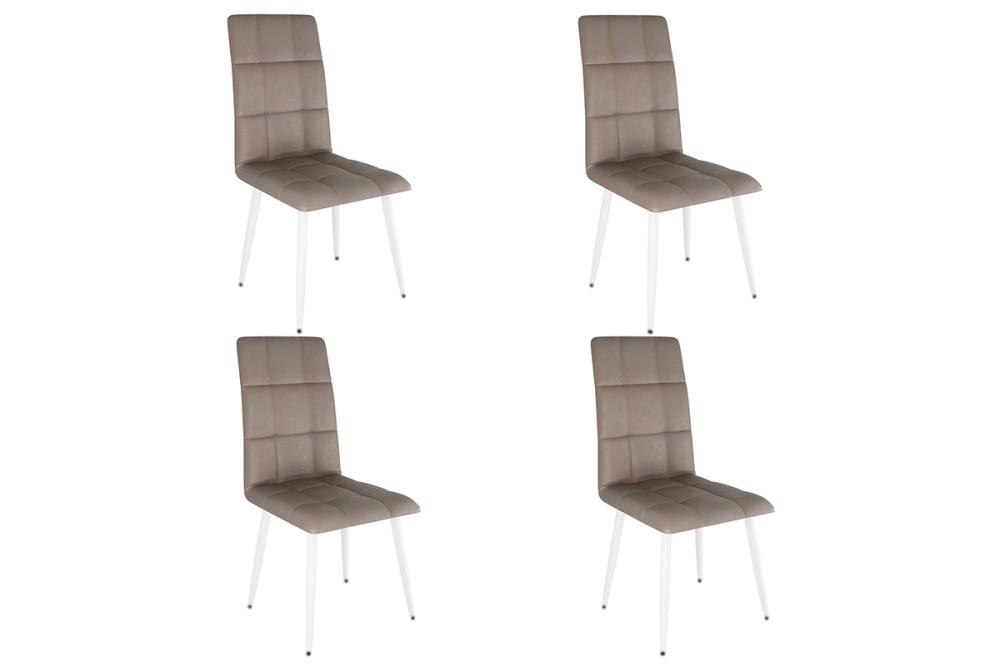 Набор стульев Турин (4 шт.) темно-серый (экокожа)/белый MBS7999