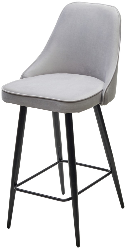 Полубарный стул NEPAL-PB СВЕТЛО- СЕРЫЙ BM-4, велюр/ черный каркас (H=68cm) М-City MC63949