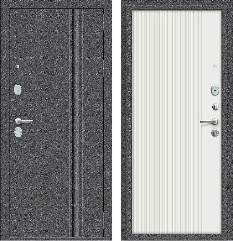 Дверь Браво Север-9 Вертикаль Антик Серебряный/Белый DIS007079