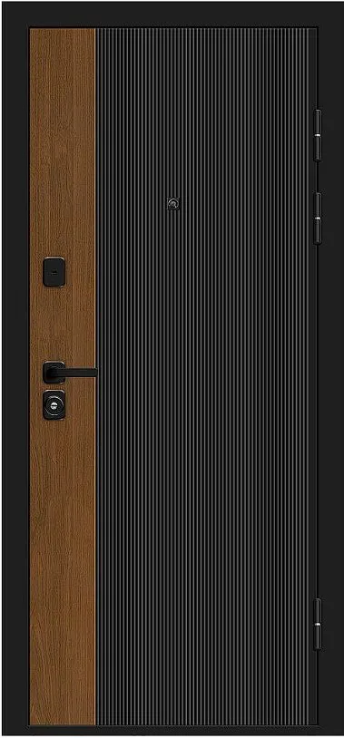 Товар Дверь Браво Optim Z-2 Вертикаль Муар черный-Грецкий Орех/Белый DIS007399