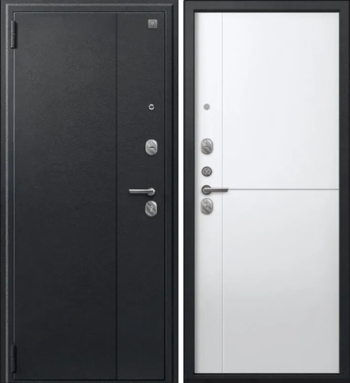 Дверь A-05 черный сатин - кашемир белый DIS007334