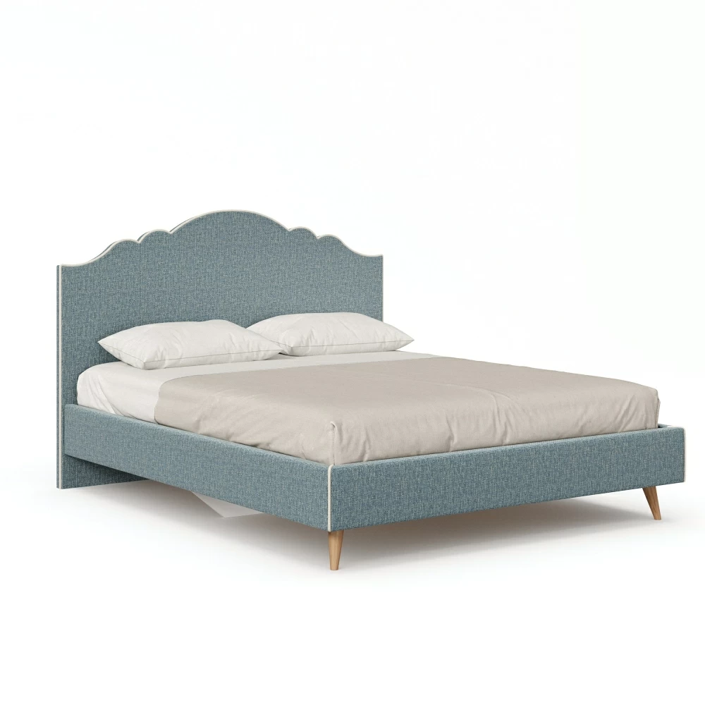 Ариана Кровать 1600 с кроватным основанием (Голубой/Бежевый) LD209171