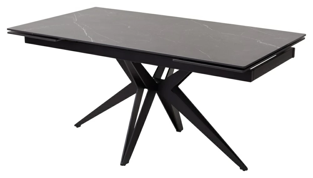 Стол FORIO 160 MATT BLACK MARBLE SOLID CERAMIC / BLACK, ®DISAUR MC63080