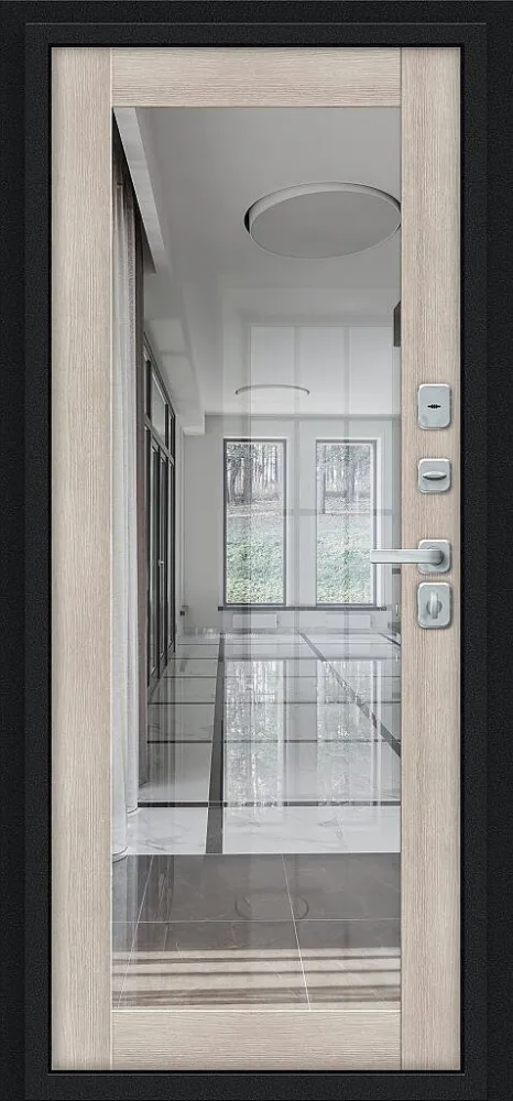 Товар Дверь Thermo Флэш МФ/BChrome Букле черное/Cappuccino Melinga BR6215